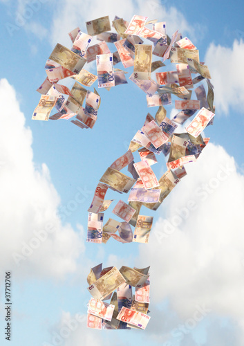 Illustration: Euro question mark Euro question mark