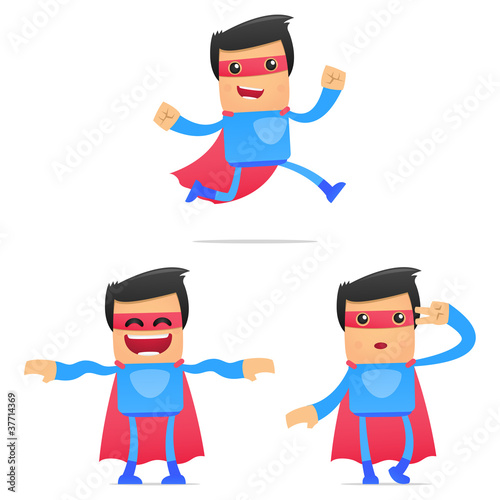 Vector: set of funny cartoon superhero set of funny cartoon superhero