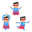 set of funny cartoon superhero