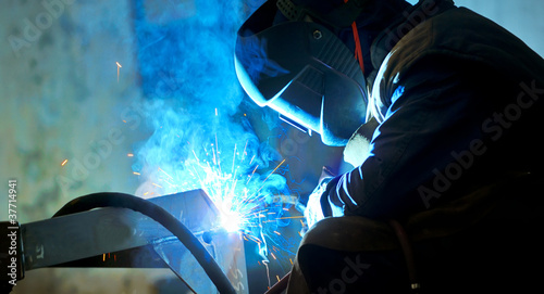 Photo: welding with mig-mag method welding with mig-mag method