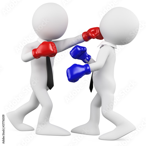 Illustration: Businessmen in a boxing match Businessmen in a boxing match