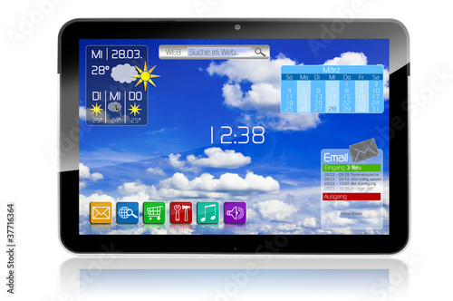 Photo: Tablet mit Apps und Widgets Tablet mit Apps und Widgets
