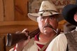 Old west trapper with pipe