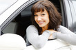 Pretty girl in a car