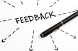Photo: Feedback word wih arrows and pen Feedback word wih arrows and pen