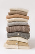 A pile of woolen sweaters / Pile de pulls en laine