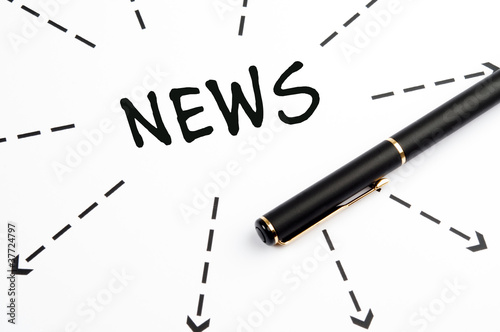 Photo: News word wih arrows and pen News word wih arrows and pen