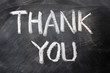 Thank you written on blackboard