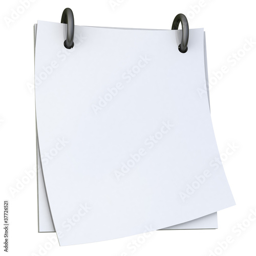 Illustration: Blank white paper notepad 3d Blank white paper notepad 3d