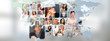 Photo of business people are glowing at world map. International