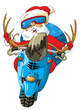 Santa Claus a motorbike