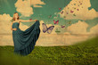 Photo: art collage with beautiful woman art collage with beautiful woman