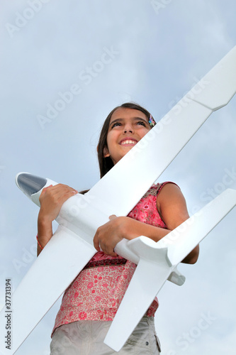 Photo: Girl with model plane Girl with model plane