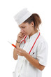 Doctor holding syringe