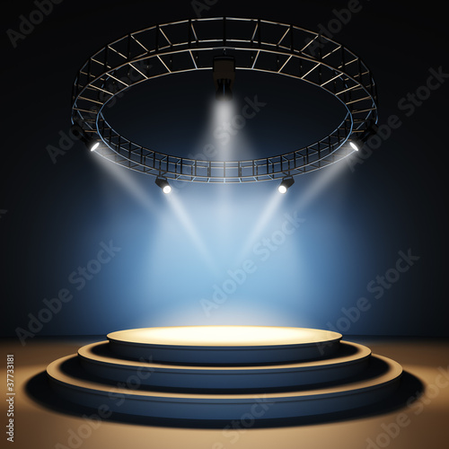 Illustration: Empty stage. Empty stage.