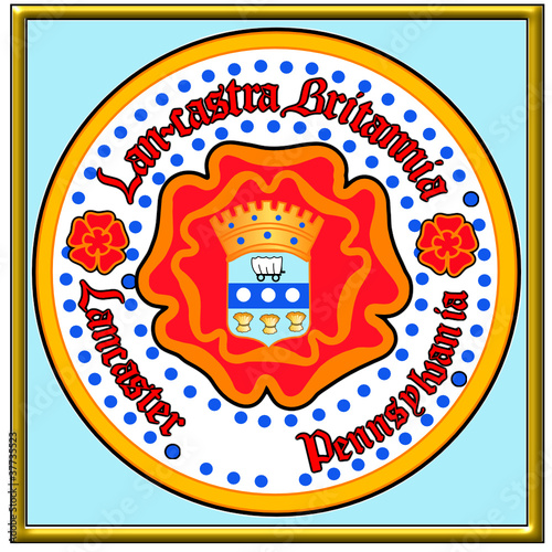 Vector: usa state city county lancaster seal coat usa state city county lancaster seal coat