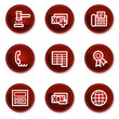 Finance web icons set 2, dark red circle buttons Finance web icons set 2, dark red circle buttons