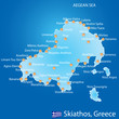 Island of Skiathos in Greece map