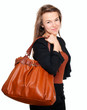 Young smiling woman with handbag Young smiling woman with handbag