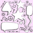 Sketchy Doodle Comic Style Frames Vector Design Elements