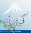 eps Vector image:Mt Fuji ume blossom