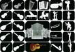 set of music instruments isolated on black