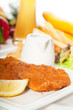 classic Milanese veal cutlets and vegetables classic Milanese veal cutlets and vegetables