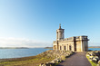 Partly submerged church
