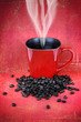 Grungy red cup of coffee Grungy red cup of coffee