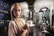 blond sensual woman with a cup blond sensual woman with a cup
