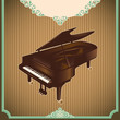 Vintage illustration with piano.