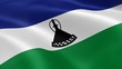 Mosotho flag in the wind