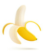 half peeled banana
