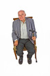 old man sitting in the armchair with his walking stick old man sitting in the armchair with his walking stick