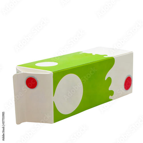 Photo: pack carton box packaging of milk isolated on white background pack carton box packaging of milk isolated on white background