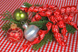 Christmas ornament on gingham