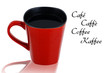 Red cup with black coffee Red cup with black coffee