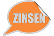 SP-Sticker orange curl oben ZINSEN
