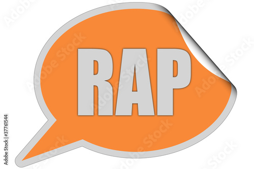 Illustration: SP-Sticker orange curl oben RAP SP-Sticker orange curl oben RAP