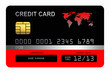 Credit card on white background