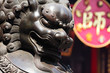 Bronze lion in chinese temple Bronze lion in chinese temple