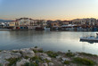 Sunset over the Venetian Harbour at Rethymno Crete Greece