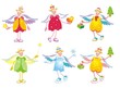 Collection of cute christmas angels. Vector illustration Collection of cute christmas angels. Vector illustration
