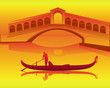 Venetian gondola from the Rialto Bridge
