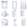 Vector: White package templates White package templates