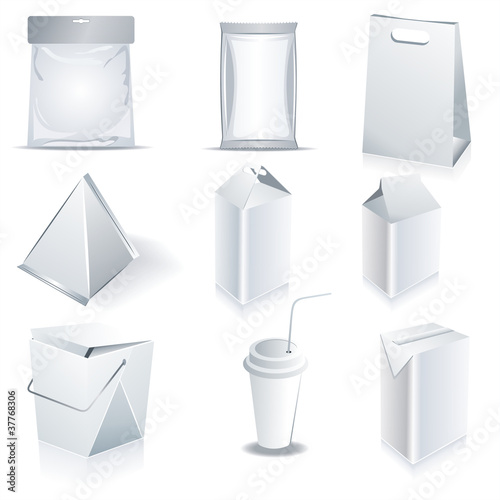 Vector: White package templates White package templates