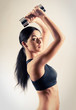 woman with dumbbells