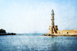 Lighthouse at Chania on the island of Crete Greece