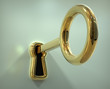 Key in the keyhole - 3d illustration