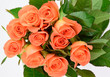 Top view of orange roses